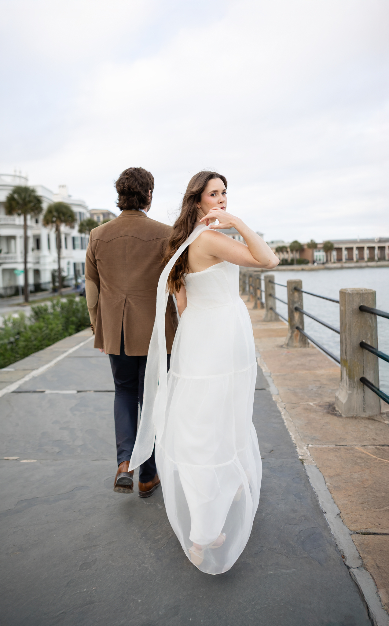 engagement session in charleston on the battery